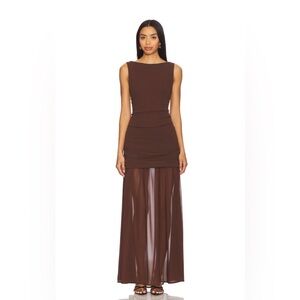 Show Me Your MuMu Aria Maxi Dress in Chocolate